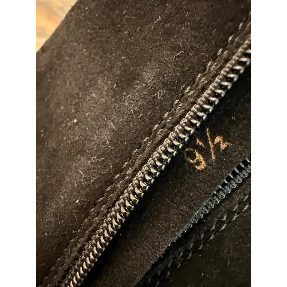 <<La Canadienne Hogan City Dry Waterproof Shearling Lined Black Suede Boot 9.5
